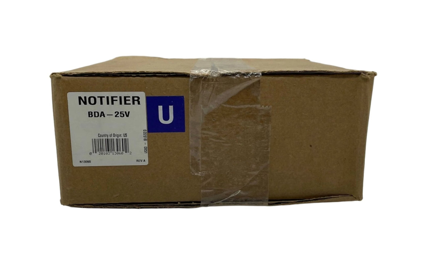 Notifier BDA-25V Voice Evacuation Module for fire alarm systems, with digital amplifier and backup power in a professional fire alarm setup.