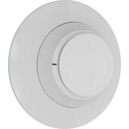 Fire-Lite SD365 addressable photoelectric smoke detector showing a round white sensor with mounting bracket.