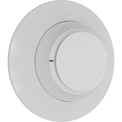 Fire-Lite SD365 addressable photoelectric smoke detector showing a round white sensor with mounting bracket.