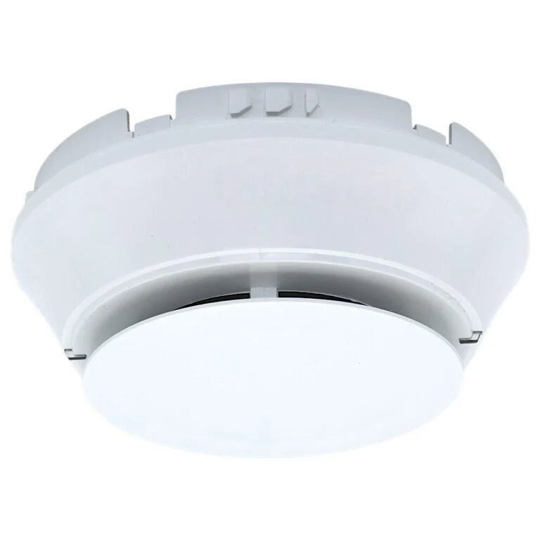 Farenhyt IDP-PHOTO-W photoelectric smoke sensor showcasing a compact white smoke detector with mounting bracket.