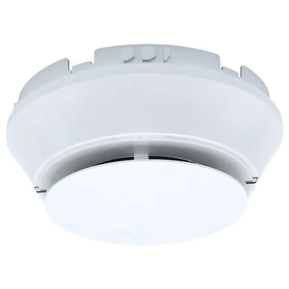Farenhyt IDP-PHOTO-W photoelectric smoke sensor showcasing a compact white smoke detector with mounting bracket.