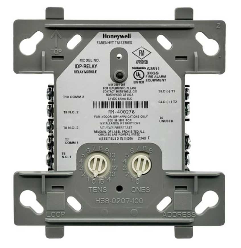Farenhyt IDP-RELAY addressable relay module with multiple relay contacts for automation and control systems.