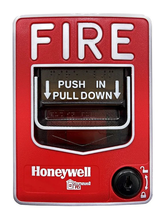 Gamewell-FCI MS-7AF addressable double-action manual pull station with red cover and push handle for fire alarm activation