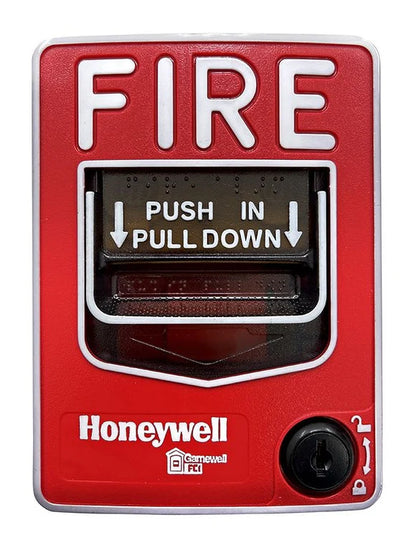 Gamewell-FCI MS-7AF addressable double-action manual pull station with red cover and push handle for fire alarm activation