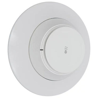 Silent Knight SK-HEAT-W addressable heat detector with mounting bracket and sensor element for fire safety applications.