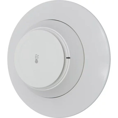 Silent Knight SK-HEAT-W addressable heat detector with mounting base, designed for temperature detection in fire alarm systems.