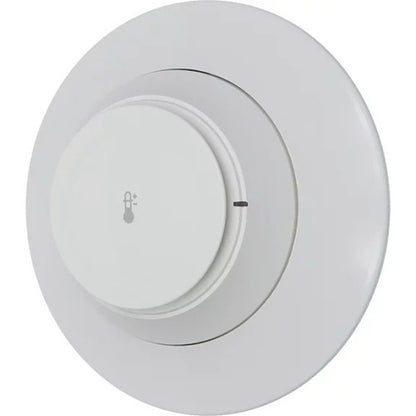 Silent Knight SK-HEAT-W addressable heat detector with mounting base, designed for temperature detection in fire alarm systems.
