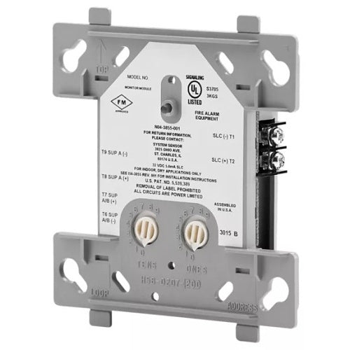 Silent Knight SK-MONITOR addressable input monitor module with multiple connection ports and LED indicators for security systems.