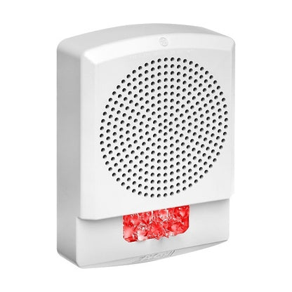 Eaton Wheelock Eluxa Multi-Tone Wall Horn in a white wall-mounted audible device with multiple tone options.