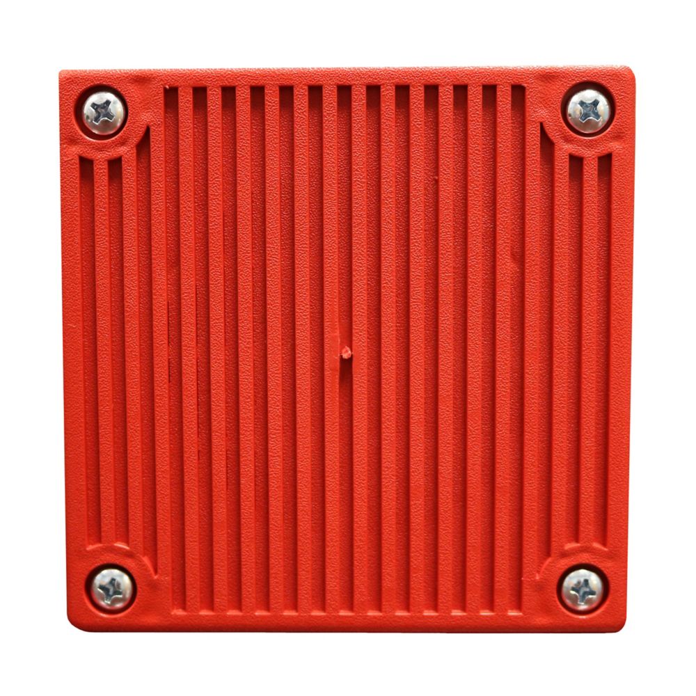 Eaton Wheelock MT4-115-R replacement part, multitone horn in red, 120VAC, used for emergency or alert systems.