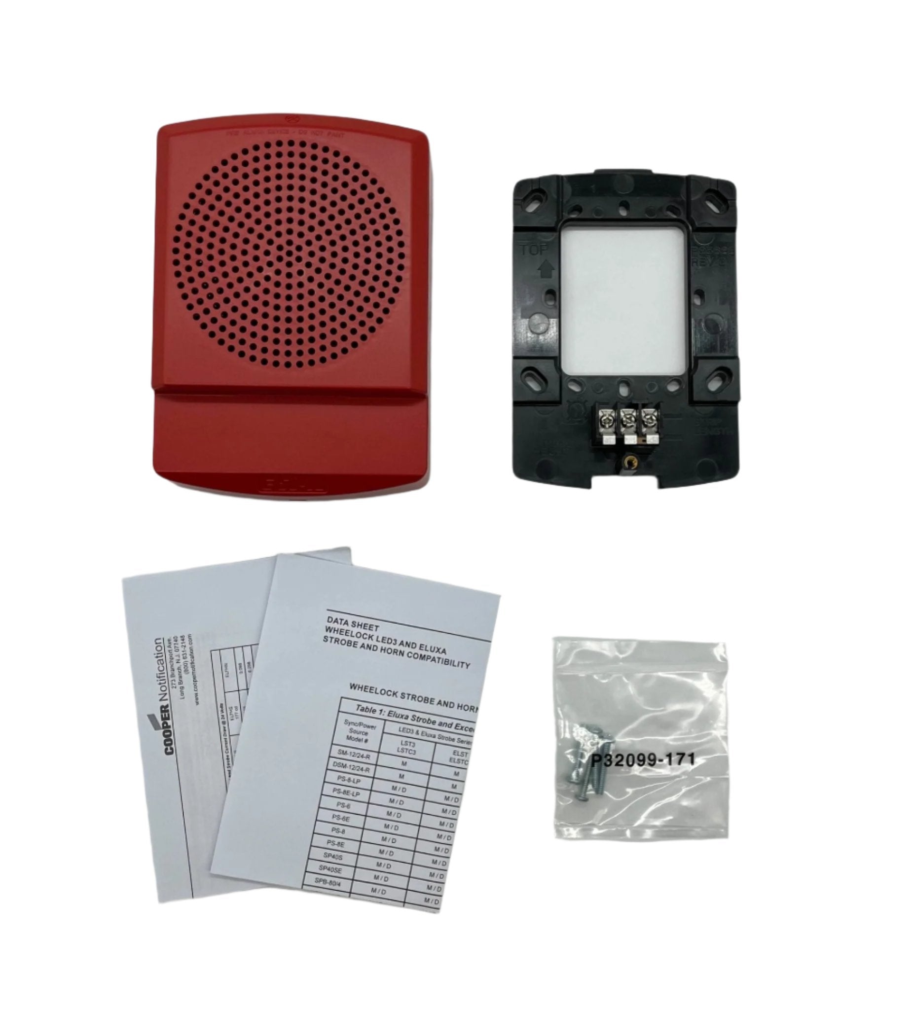 Eaton Wheelock ELFHNR audible device with low-frequency sounder, black and silver industrial alarm sounder for emergency alerts