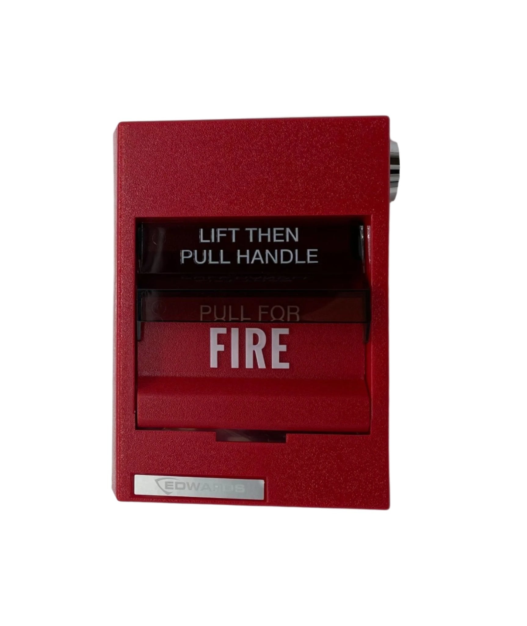 Edwards 278B-1120 double-action manual pull station mounted on a wall for fire alarm activation.