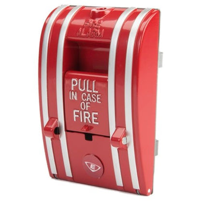 Edwards SIGA-270 Signature Series single-action manual pull station mounted on wall for fire alarm activation.