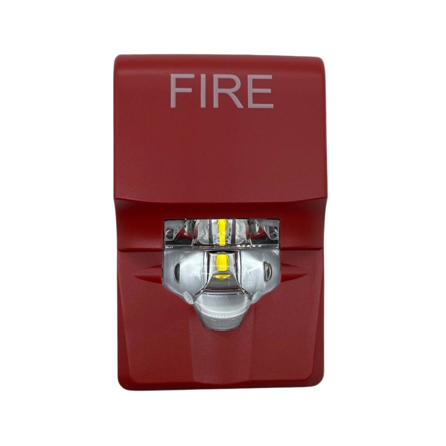 Red Edwards G1VRF Genesis LED wall strobe light for fire alarms, compact visual device for emergency notification.