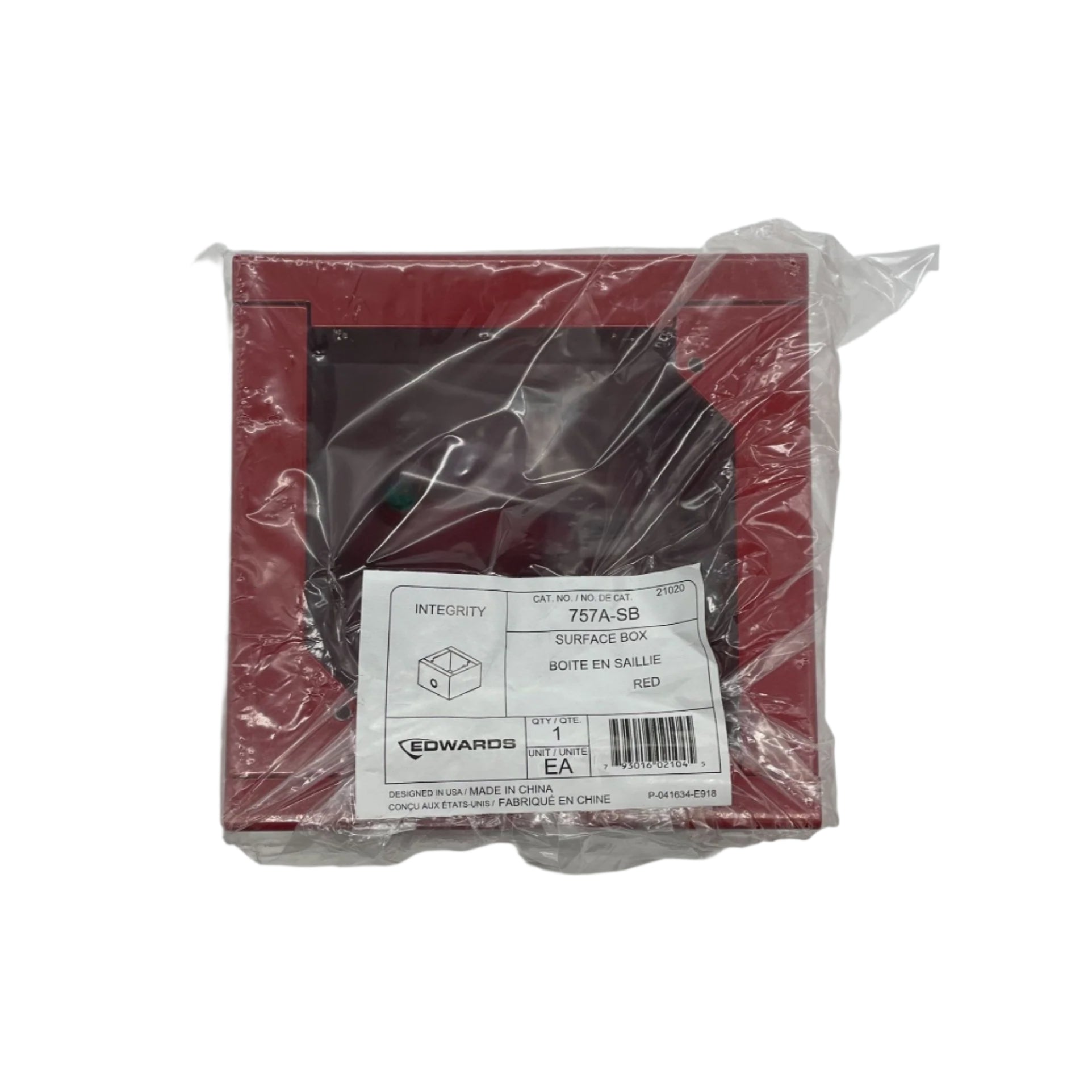 Edwards 757A-SB replacement surface box part for HVAC or electrical systems, shown in a close-up image.