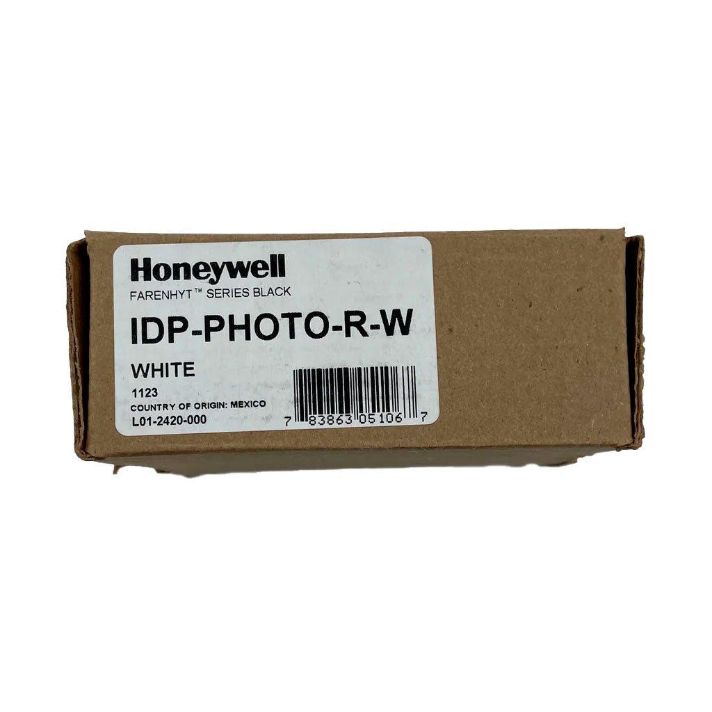 Farenhyt IDP-PHOTO-R-W photoelectric smoke detector with remote test capability, plug-in design for home safety.