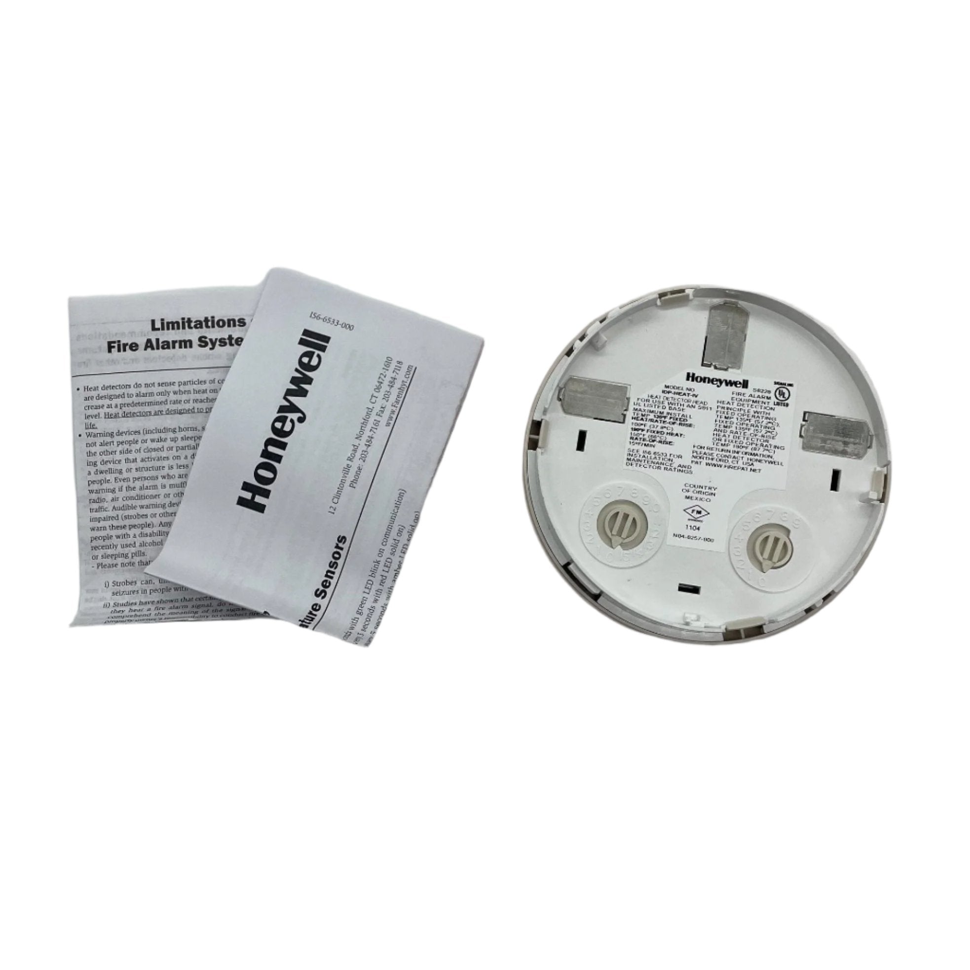 Farenhyt IDP-HEAT-IV thermal heat sensor in ivory, a heat detector with a sleek, compact design for fire safety.