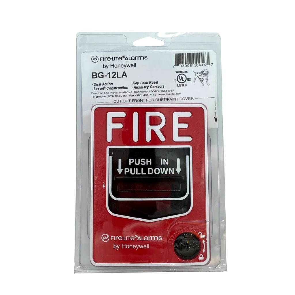 Fire-Lite BG-12LA BG-Series manual pull station with dual-action handle for fire alarm activation.
