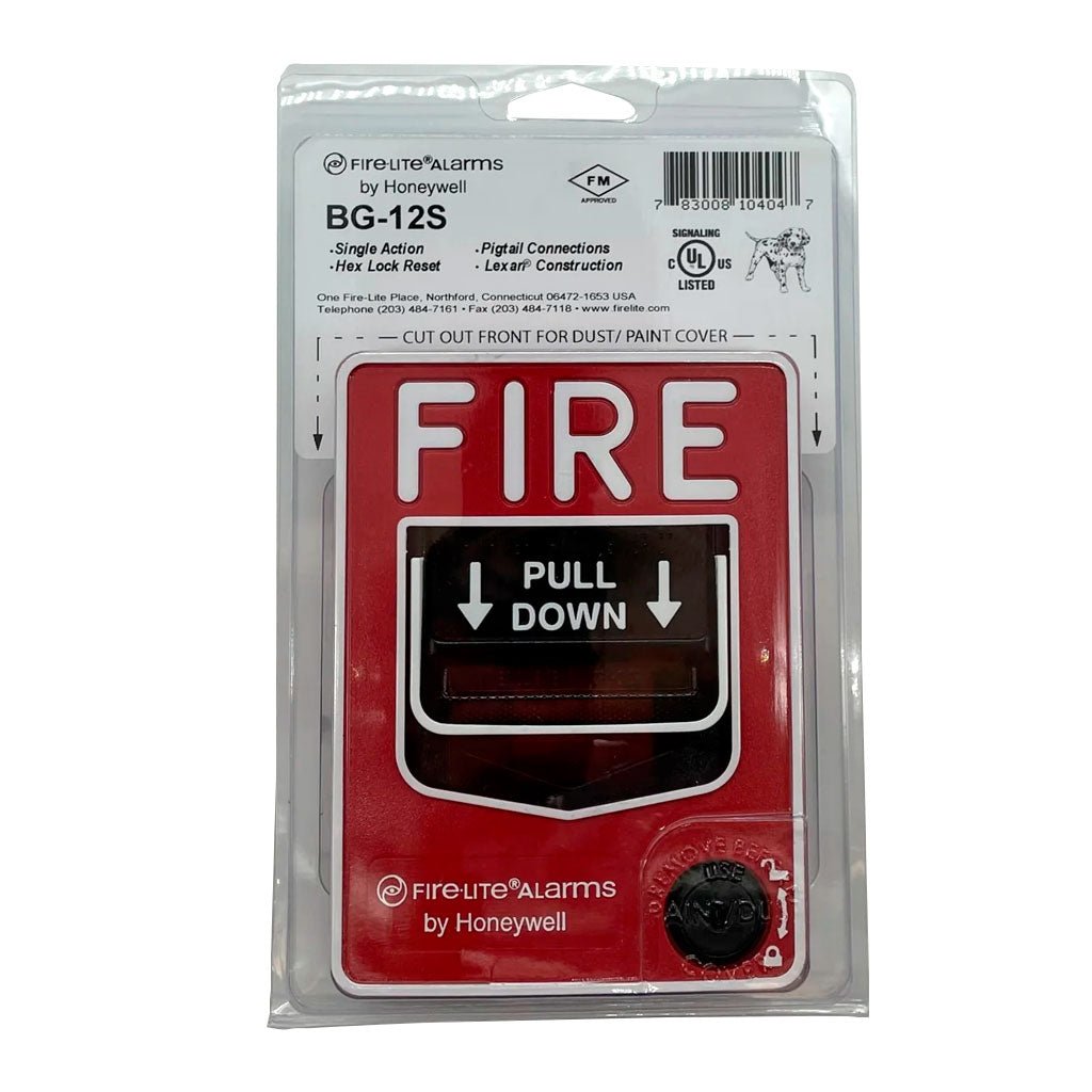 Fire-Lite BG-12S BG-Series manual pull station with a single-action handle for fire alarm activation