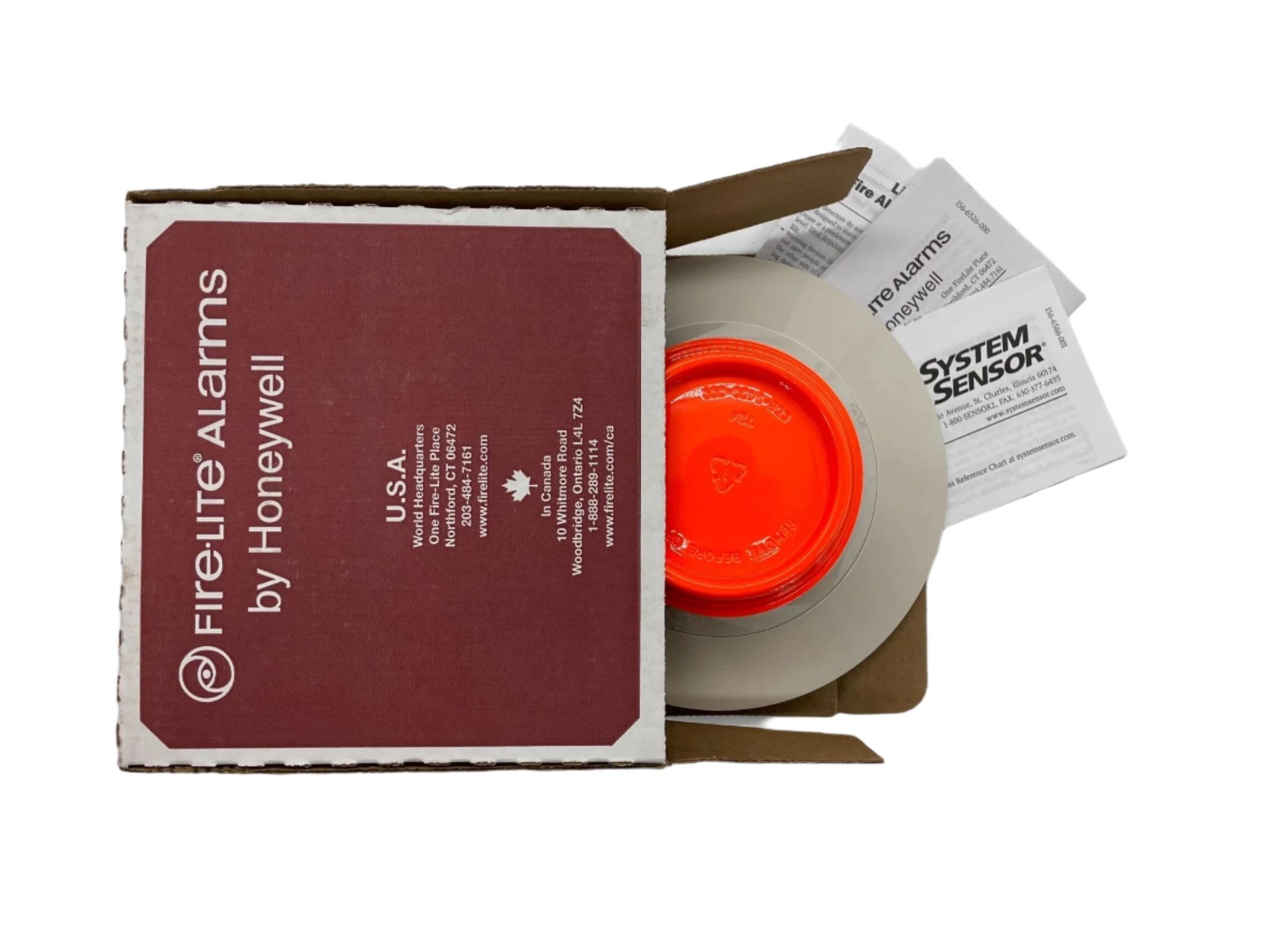 Fire-Lite SD365T-IV photoelectric smoke detector with low-profile design, mounted on a ceiling for fire safety detection.