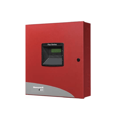 Gamewell-FCI GF510 ten-zone conventional fire alarm control panel with built-in Dact, displaying a digital interface and zone indicators.