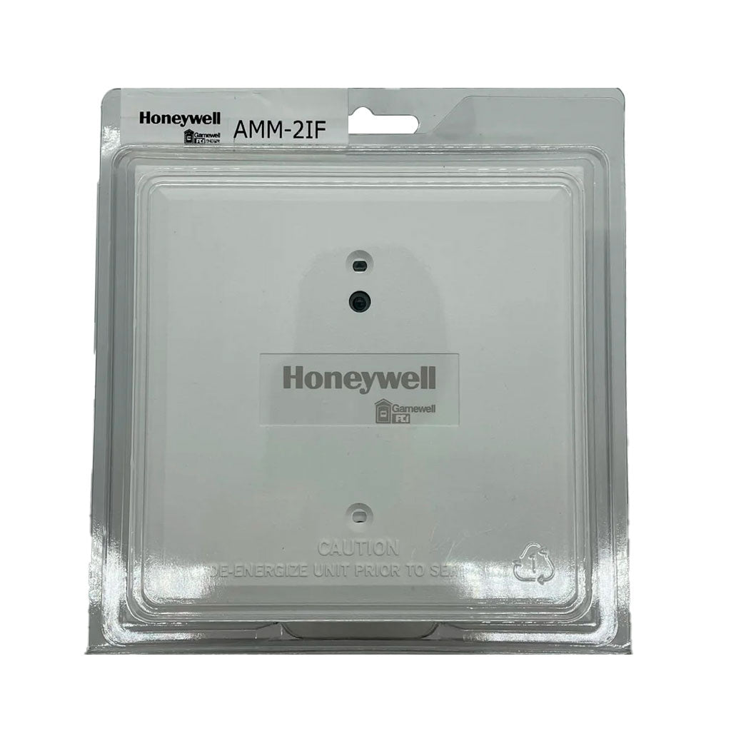 Gamewell-FCI AMM-2IF addressable monitor module for fire alarm systems, showing dual monitor ports on a compact control unit.