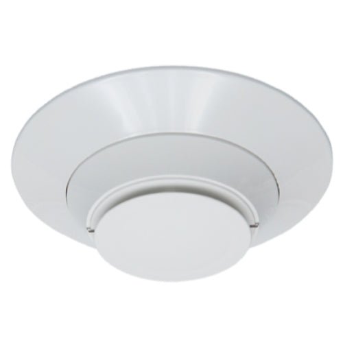 Gamewell-FCI ASD-PTL3 smoke detector with combined photoelectric and thermal sensors, mounted on a ceiling.