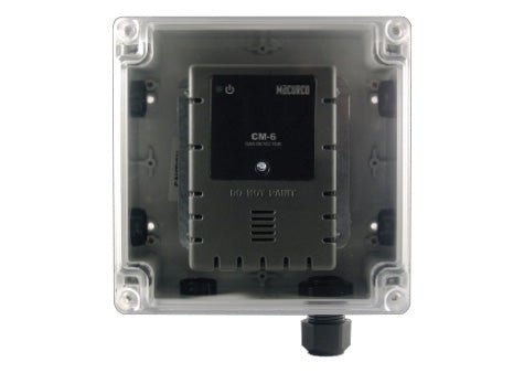 Macurco WHK-1 wireless accessory in weatherproof enclosure, replacement part for gas detector systems.