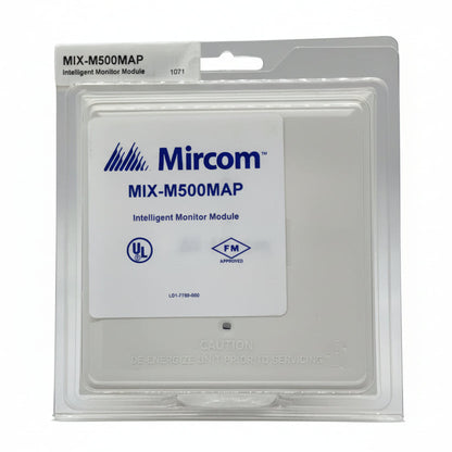Mircom MIX-M500MAP addressable smoke detector mounted on ceiling, part of Mircom's fire alarm monitoring system.