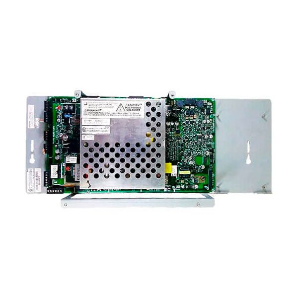 Notifier CPU2-640 control panel with central processing unit, featuring digital display and control buttons for alarm systems.