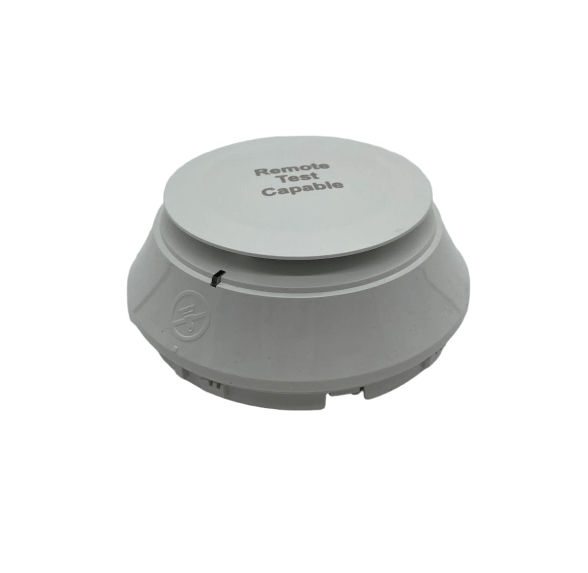Notifier FSP-951R FlashScan remote test photoelectric smoke detector with test cap, mounted on ceiling for fire safety detection.