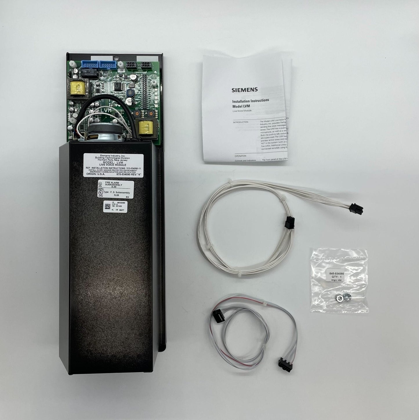 Siemens LVM live voice module replacement part with visible connectors and circuit board, used for Siemens voice systems.
