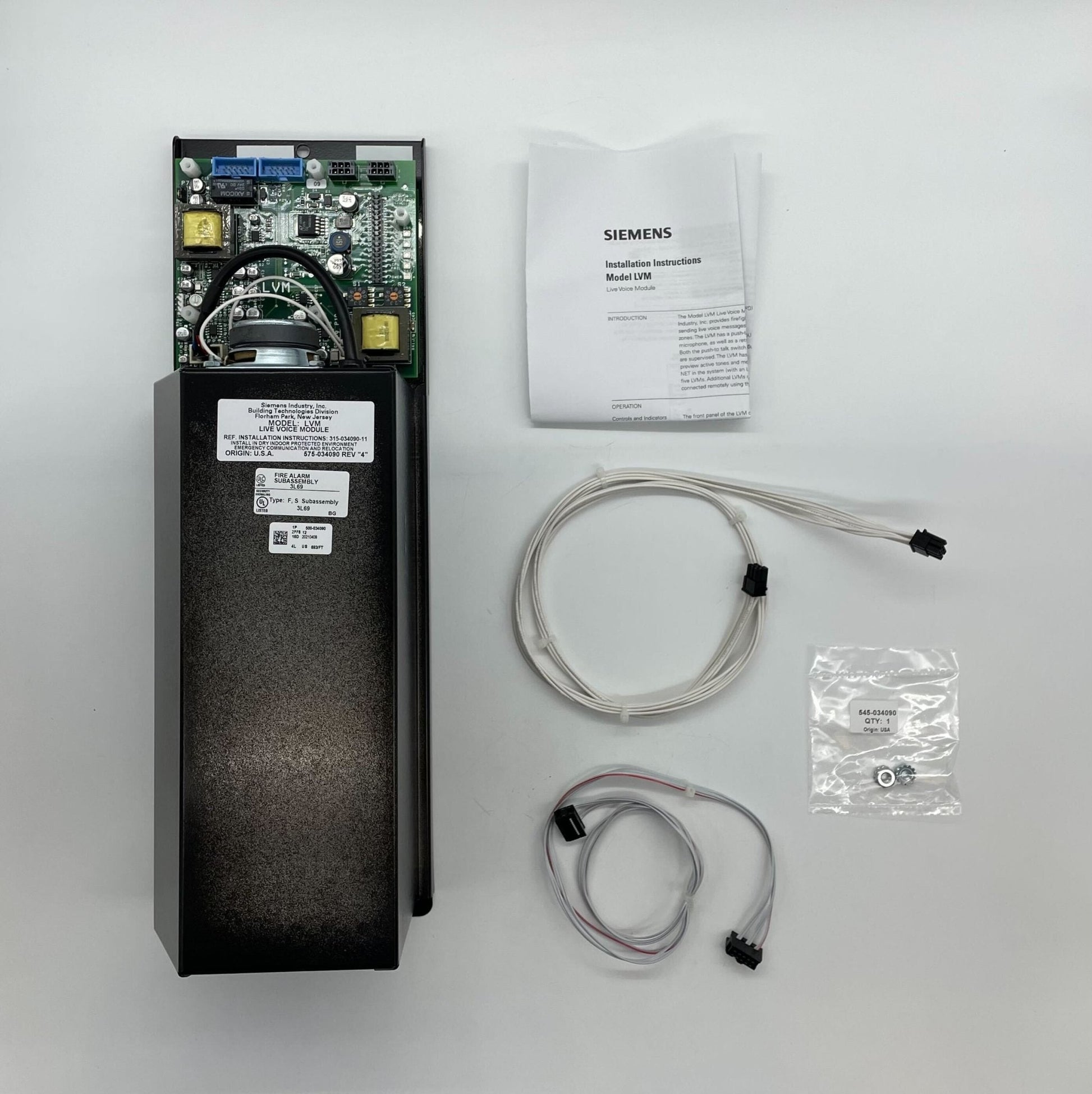 Siemens LVM live voice module replacement part with visible connectors and circuit board, used for Siemens voice systems.