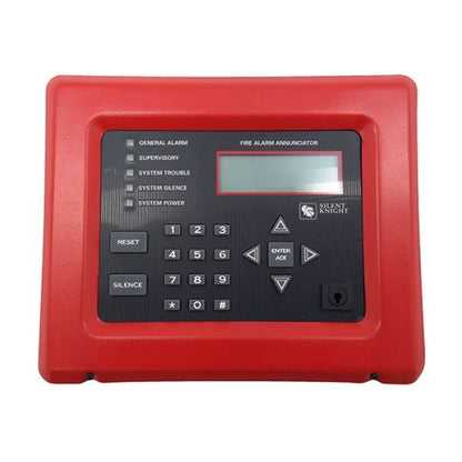 Red Farenhyt RA-1000R remote annunciator with multiple indicator lights and control buttons, mounted on a panel.