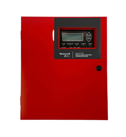 Silent Knight 6700 addressable fire alarm control panel with digital display and control buttons.