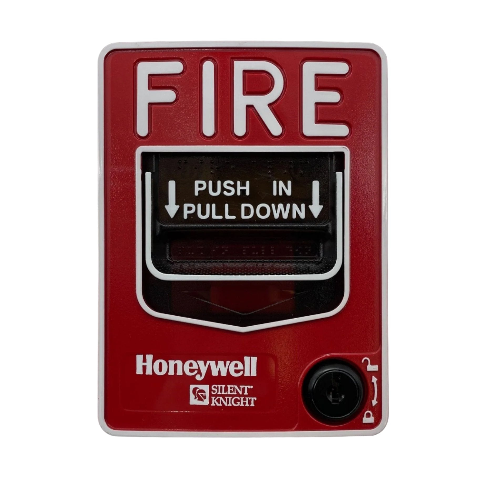Silent Knight SK-PULL-DA addressable manual pull station with dual-action design for fire alarm systems.