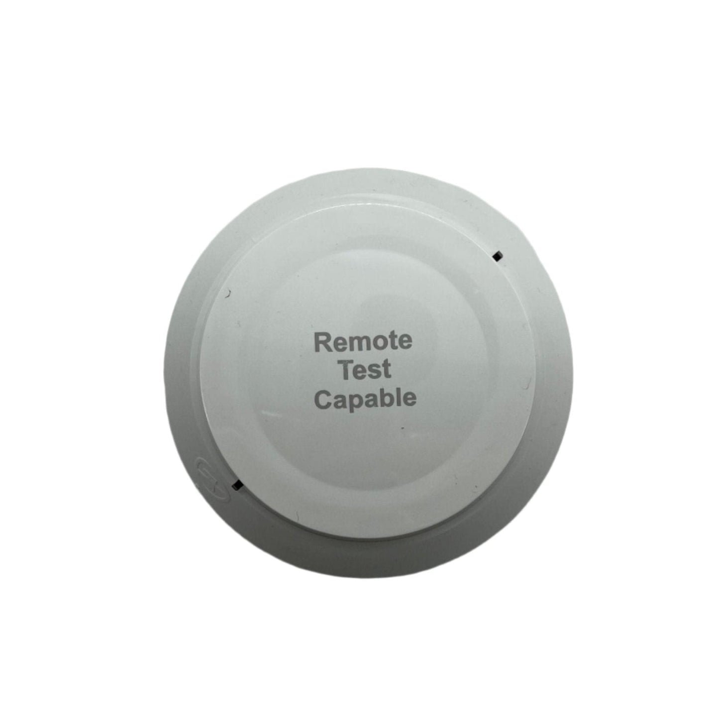 Silent Knight SK-PHOTO-R-W addressable photoelectric smoke detector with remote test capability, mounted on ceiling.