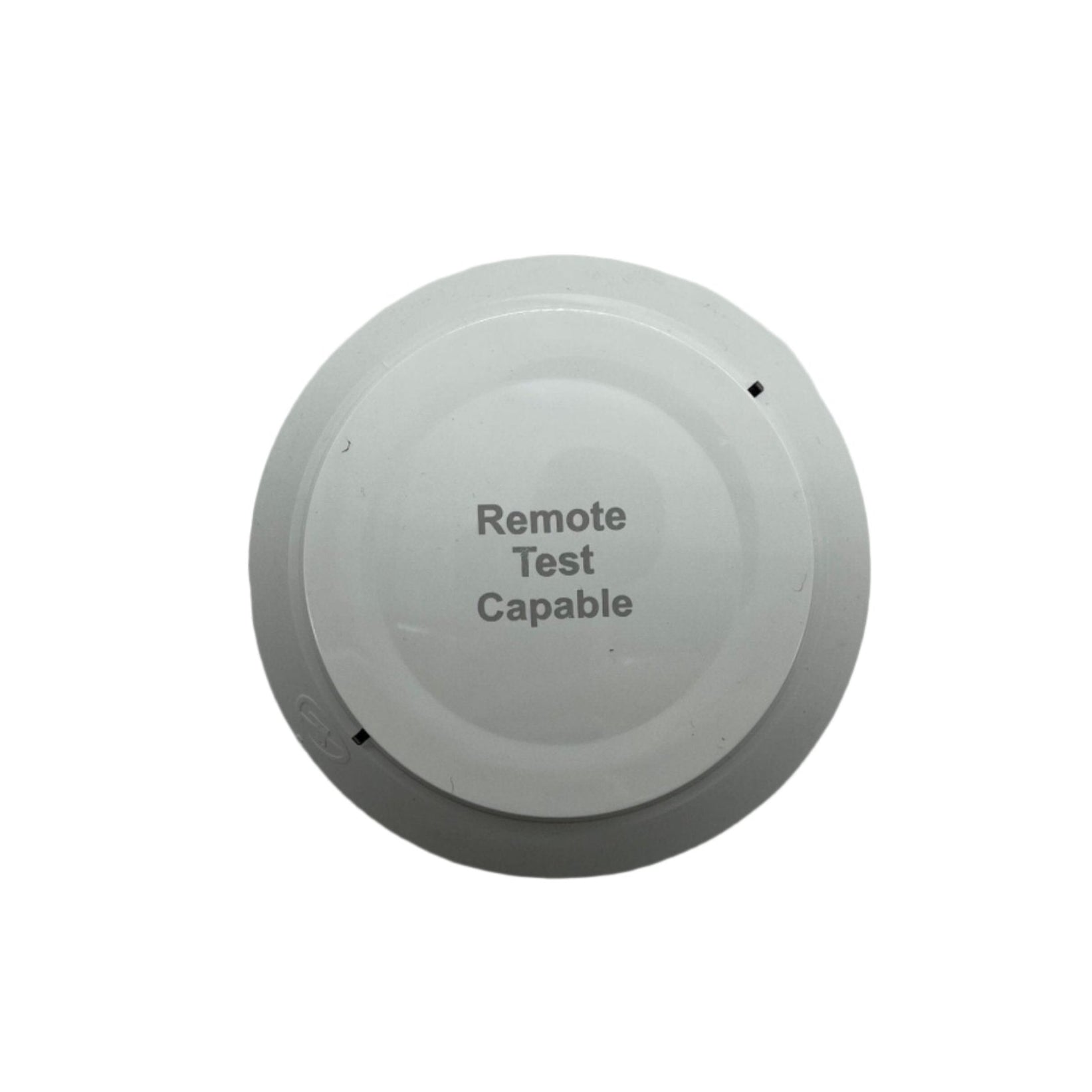 Silent Knight SK-PHOTO-R-W addressable photoelectric smoke detector with remote test capability, mounted on ceiling.