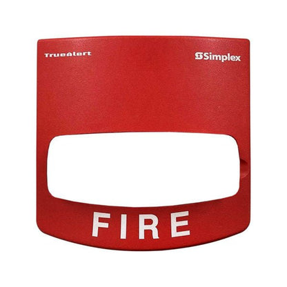Simplex 49VOC-WRFIRE-O TrueAlert ES wall mount fire alarm strobe with chime in red, weatherproof outdoor horn strobe for fire safety.