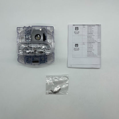 White Simplex TrueAlert ES wall mount addressable horn strobe for outdoor safety alert systems.