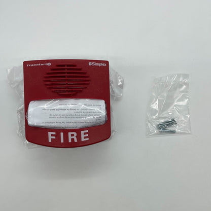Simplex 49MTV-WRF TrueAlert ES wall mount multi-tone horn strobe in red for fire alarm signaling.