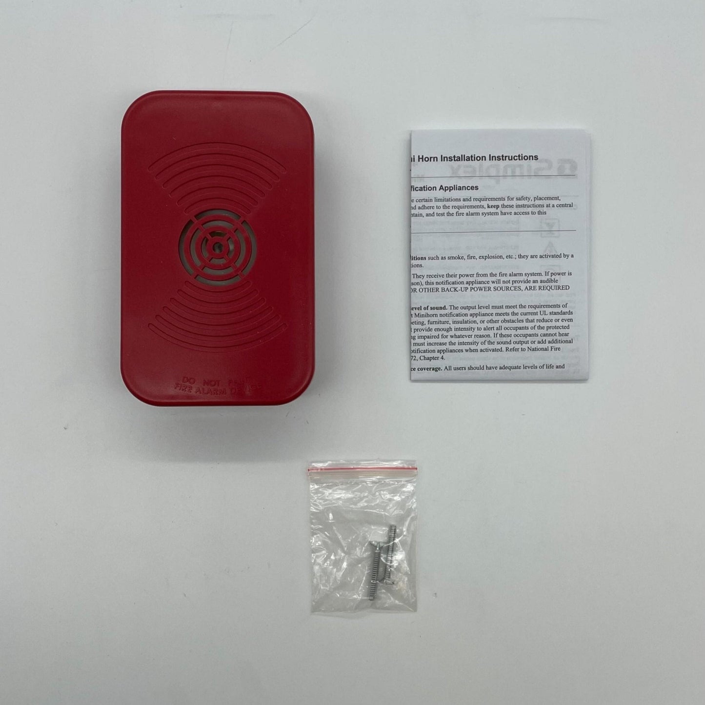 Simplex 4901-9858 TrueAlert Legacy Horn, red non-addressable mini horn for audible alert devices.