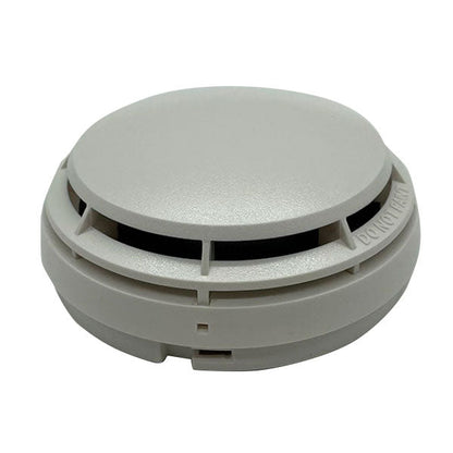 Simplex 4098-9714 TrueAlarm smoke detector, white photoelectric smoke sensor, designed for analog addressable fire alarm systems.
