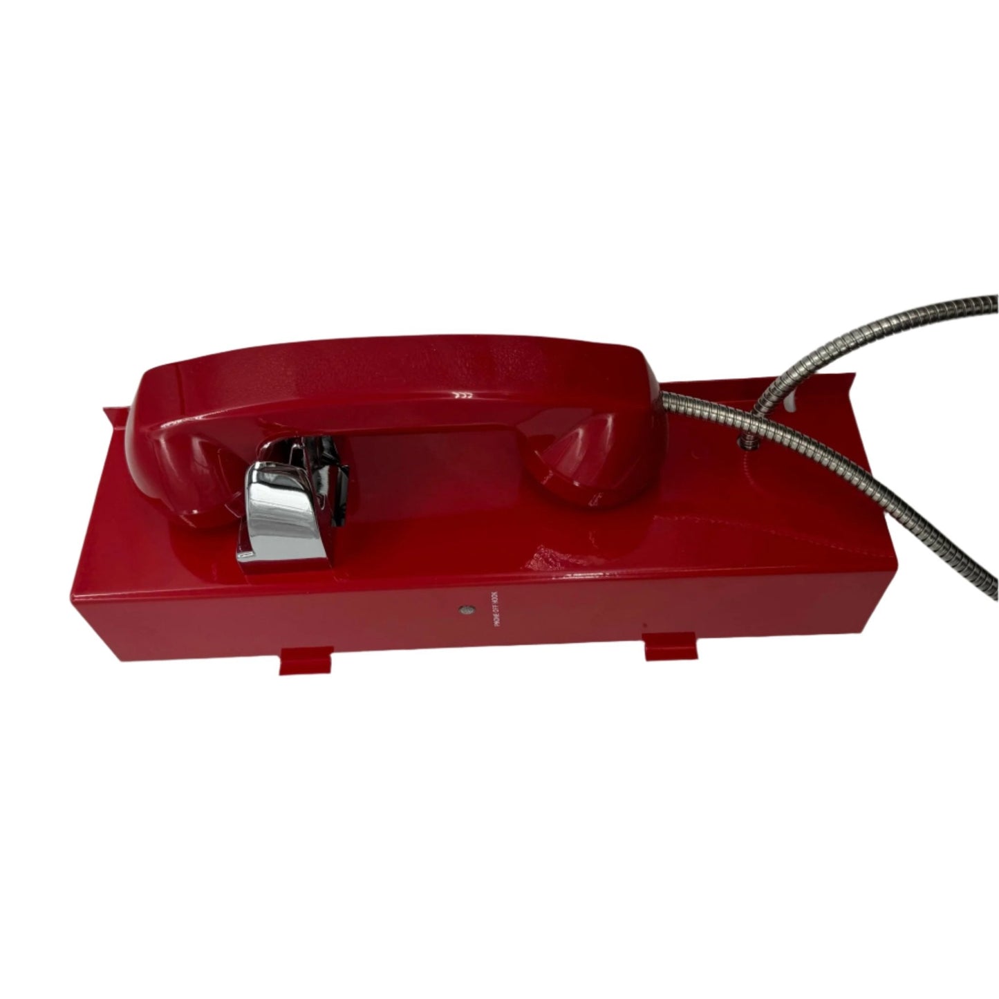 Gamewell-FCI Fire Fighter Telephone Handset with armored cord, control module for emergency communication systems.