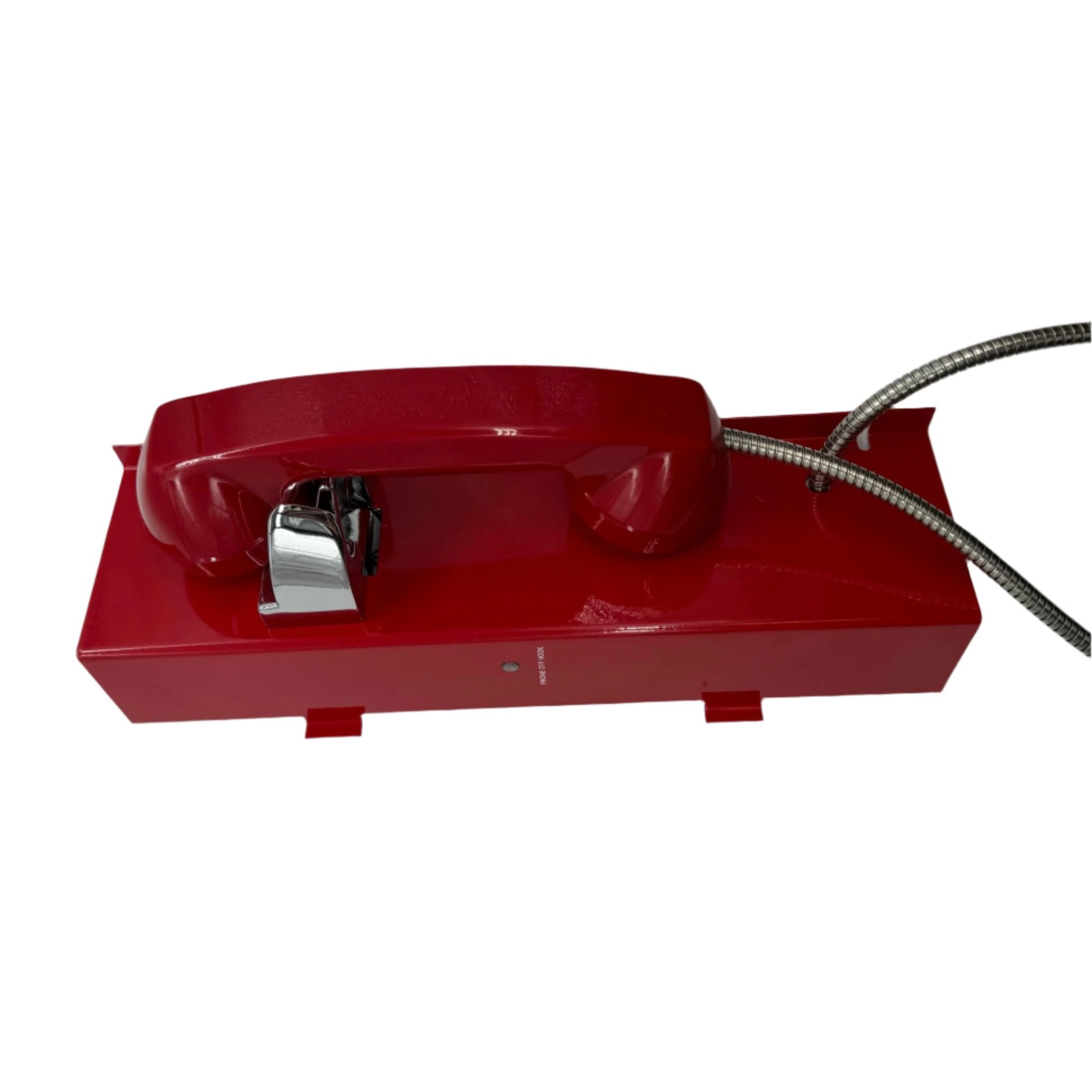 Gamewell-FCI Fire Fighter Telephone Handset with armored cord, control module for emergency communication systems.
