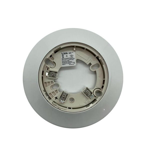 System Sensor B300-6 300-Series mounting base in white, designed for installation of compatible fire alarm system components.