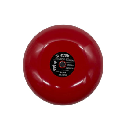 System Sensor SSV120-8 smoke detector with 120V alarm bell, multi-criteria smart sensor for fire safety, mounted on wall.