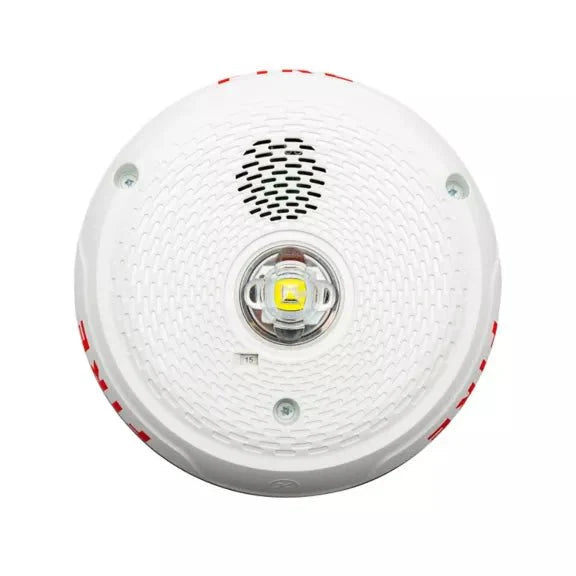 System Sensor PC2WKLED L-Series 2-wire ceiling speaker-strobe with backbox, white, for voice alarm and notification systems.