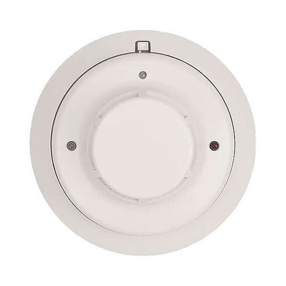 System Sensor 2WT-B i3 2-wire smoke and heat detector, mounted on ceiling, with sensor and wiring visible.