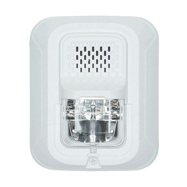 System Sensor CHSWL wall chime and strobe in white, audible alert device with visual strobe for fire safety and signaling.